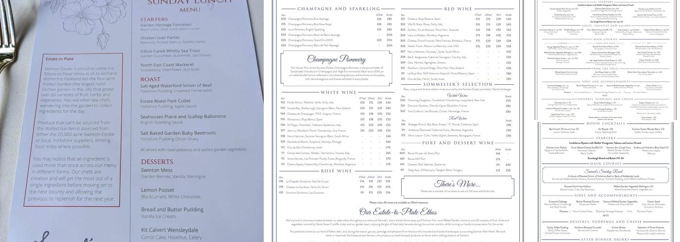 Samuels Restaurant Menu