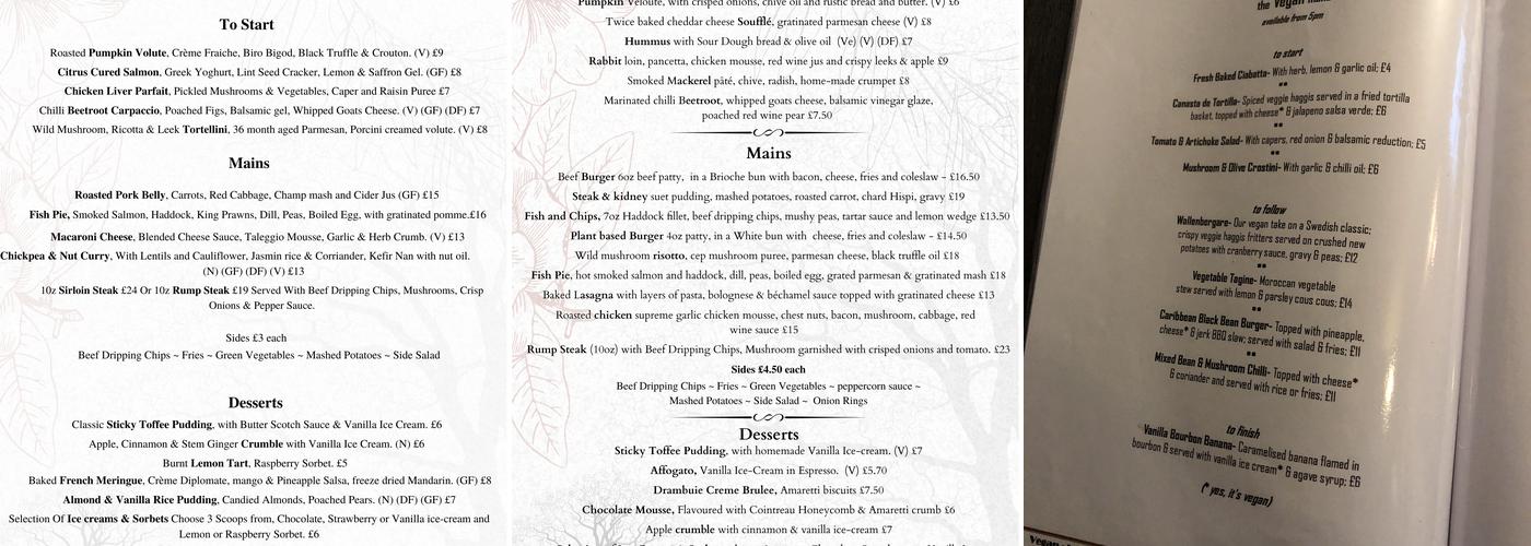 Bistro En Glaze Menu