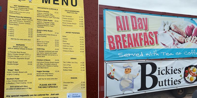 Bickies Butties Menu