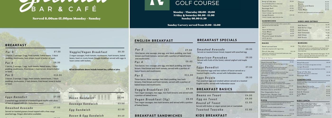 Greenview Bar & Cafe Menu