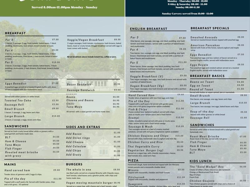 Greenview Bar & Cafe Menu