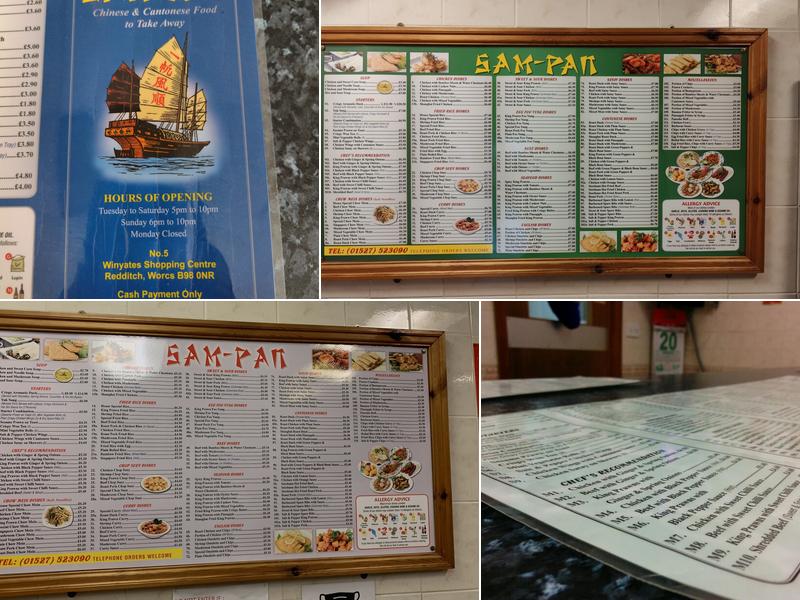 The Sam Pan Menu