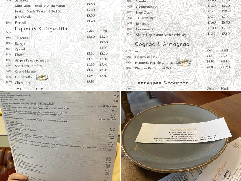 The Hollybush Inn Menu