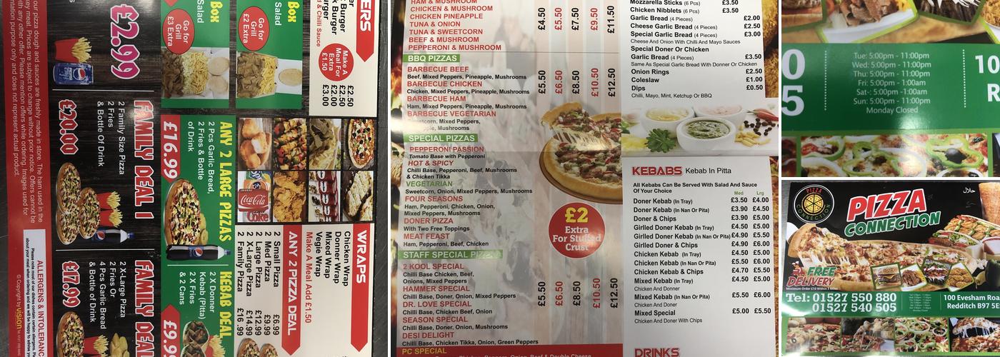 Pizza Connection Menu
