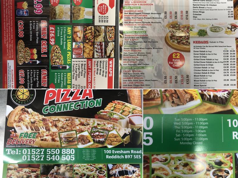 Pizza Connection Menu