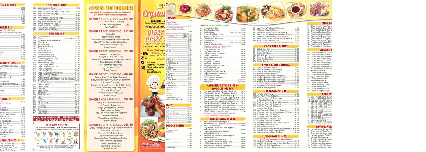 Crystal Panda Menu
