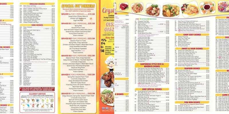 Crystal Panda Menu