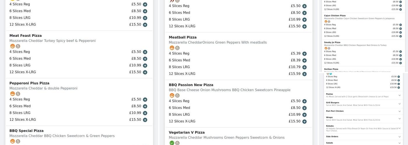 Santi Pizza And Peri Peri Menu