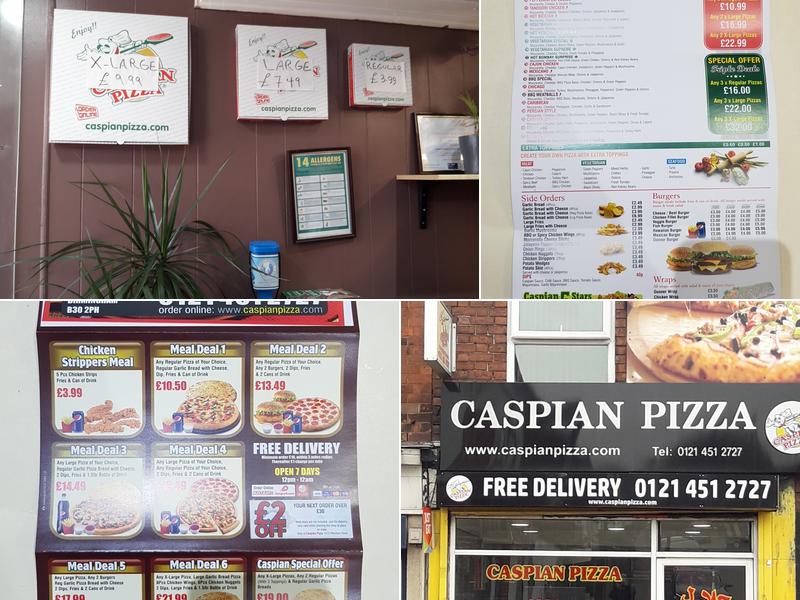 Caspian Pizza Pershore Road Menu