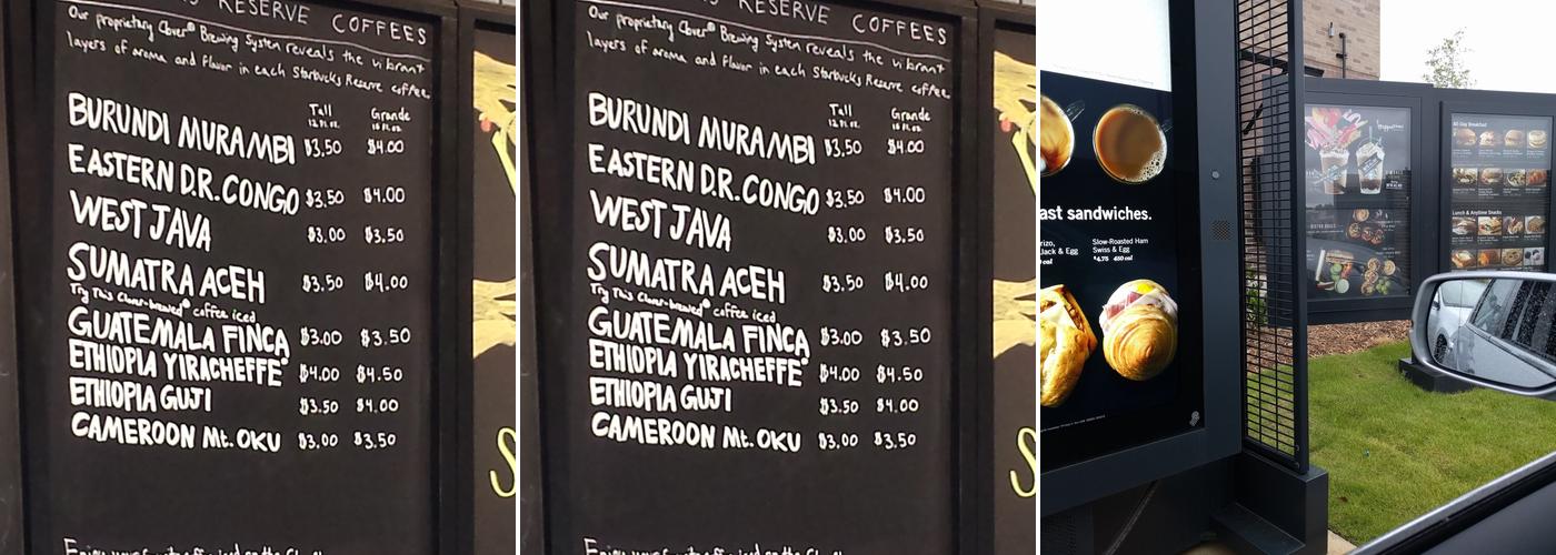 Starbucks Coffee Company Menu