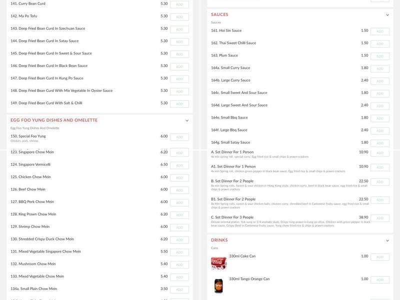 Crispy hut Chinese and Cantonese takeaway Menu