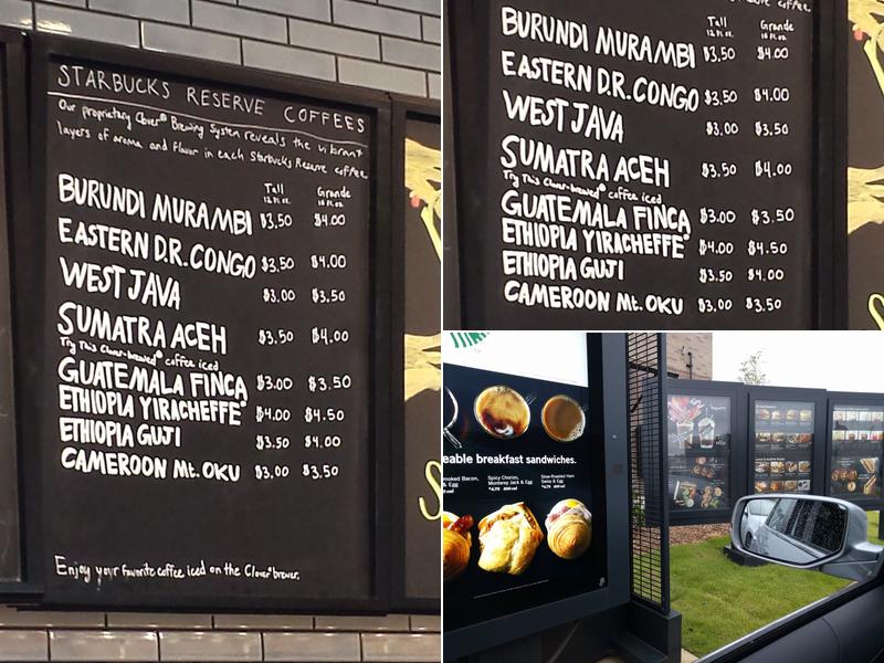 Starbucks Coffee Company Menu