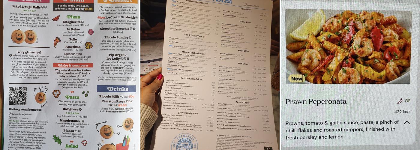 Pizza Express Menu