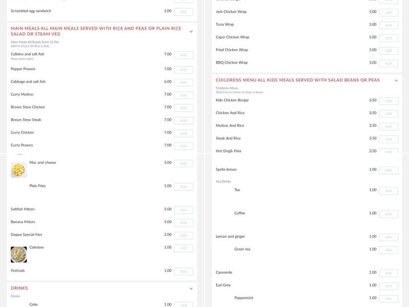 Dappa's Kitchen Menu