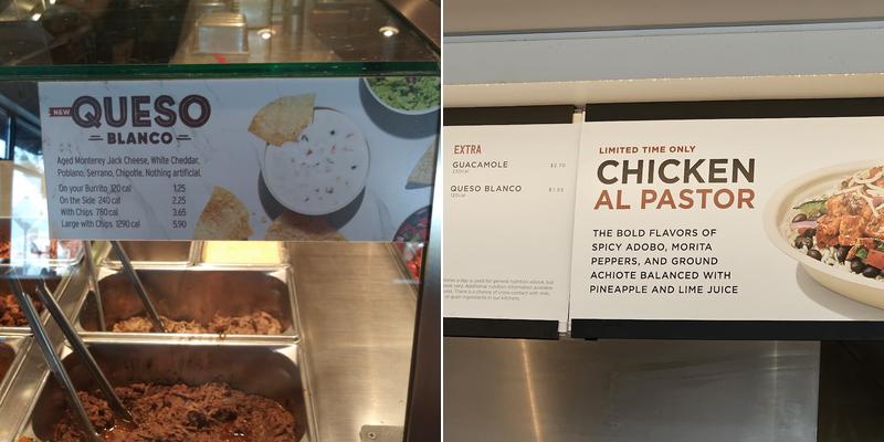Chipotle Mexican Grill Menu