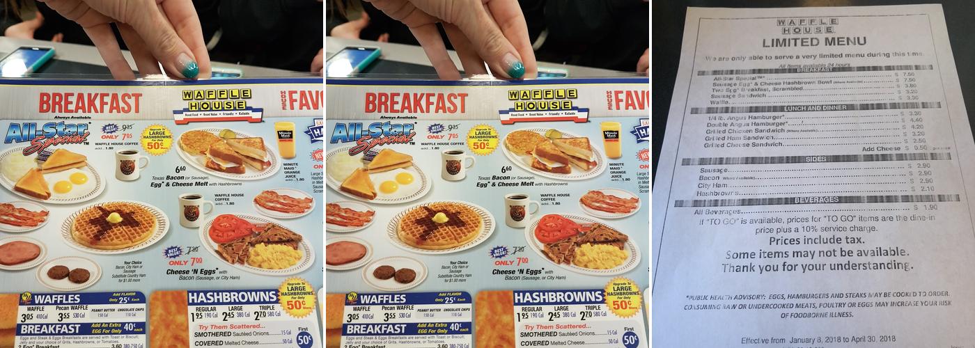 Waffle House Menu