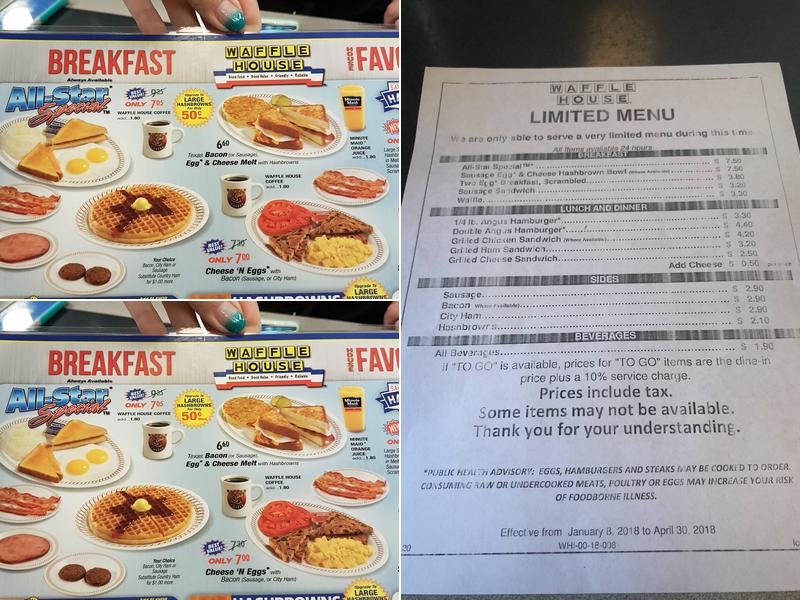 Waffle House Menu
