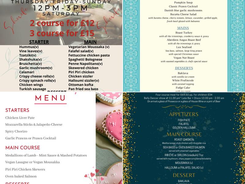 Sherefe Restaurant Menu