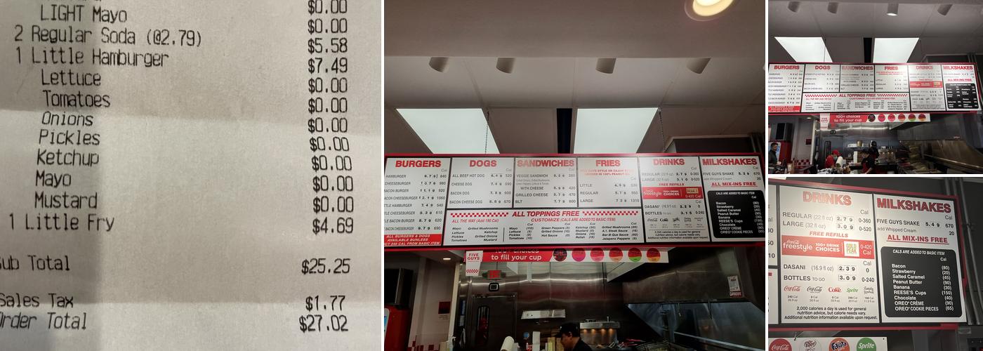 Five Guys Menu