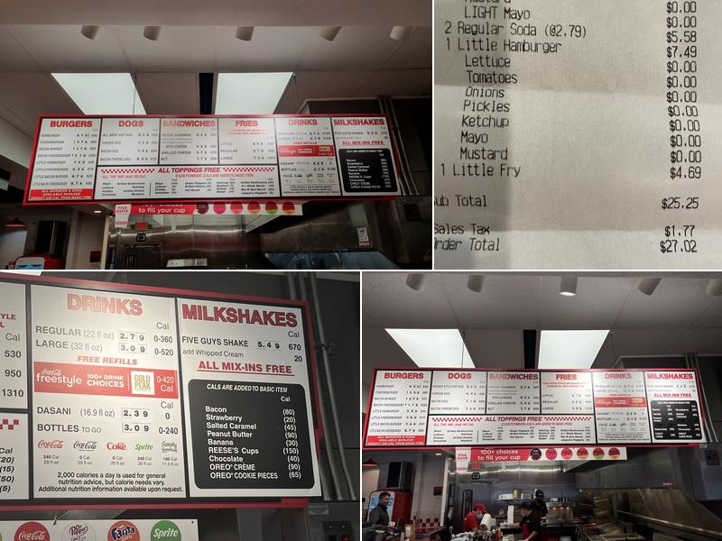 Five Guys Menu