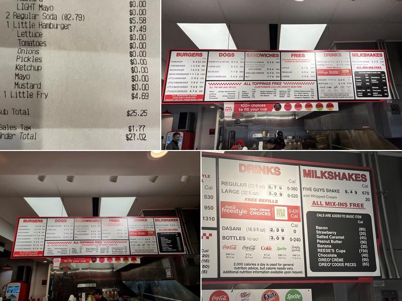 Five Guys Menu