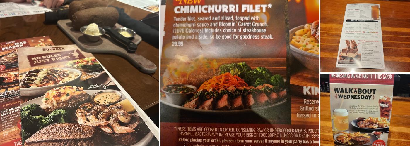 Outback Steakhouse Menu