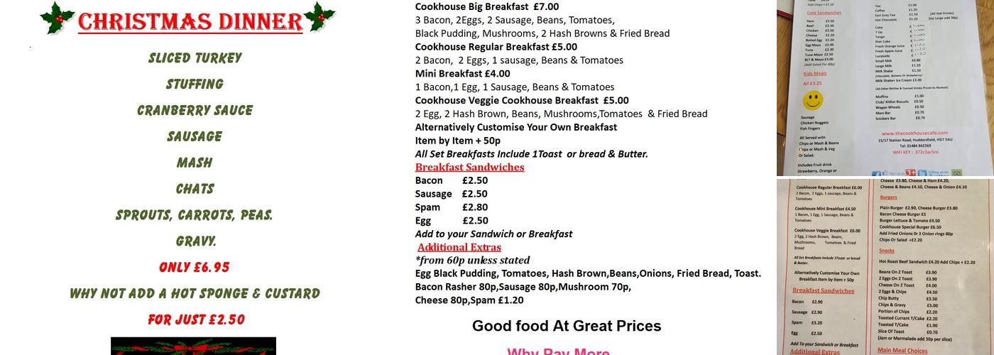 The Cookhouse Cafe Menu