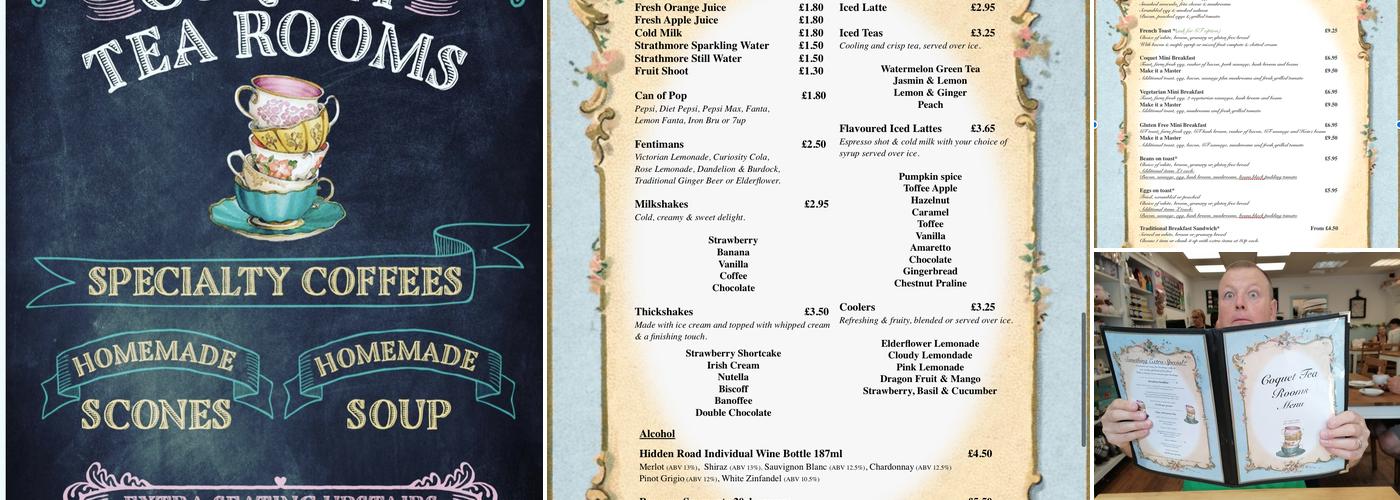 Coquet Tea Rooms Menu