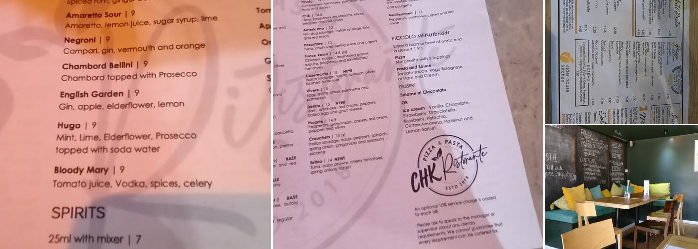 CHK Ristorante Menu