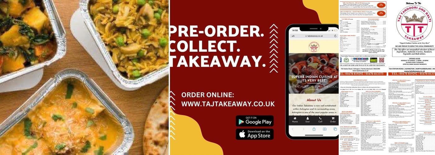 Taj Tandoori and Balti Takeaway Menu