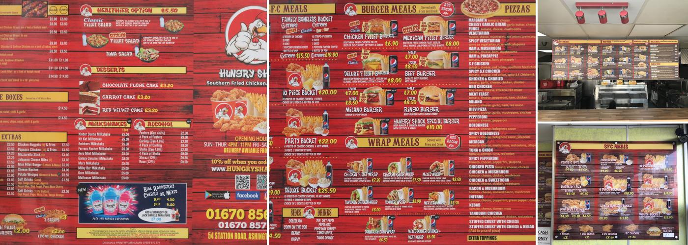 Hungry Shack Ashington Menu