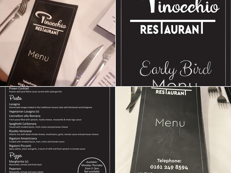 Pinocchio restaurant Menu