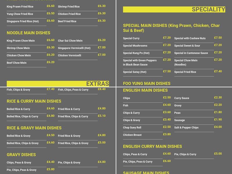 Mans Wok Menu