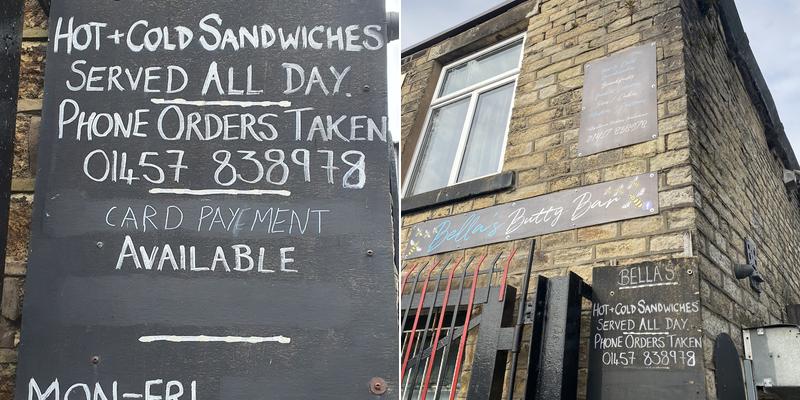 Bella's Butty Bar Menu