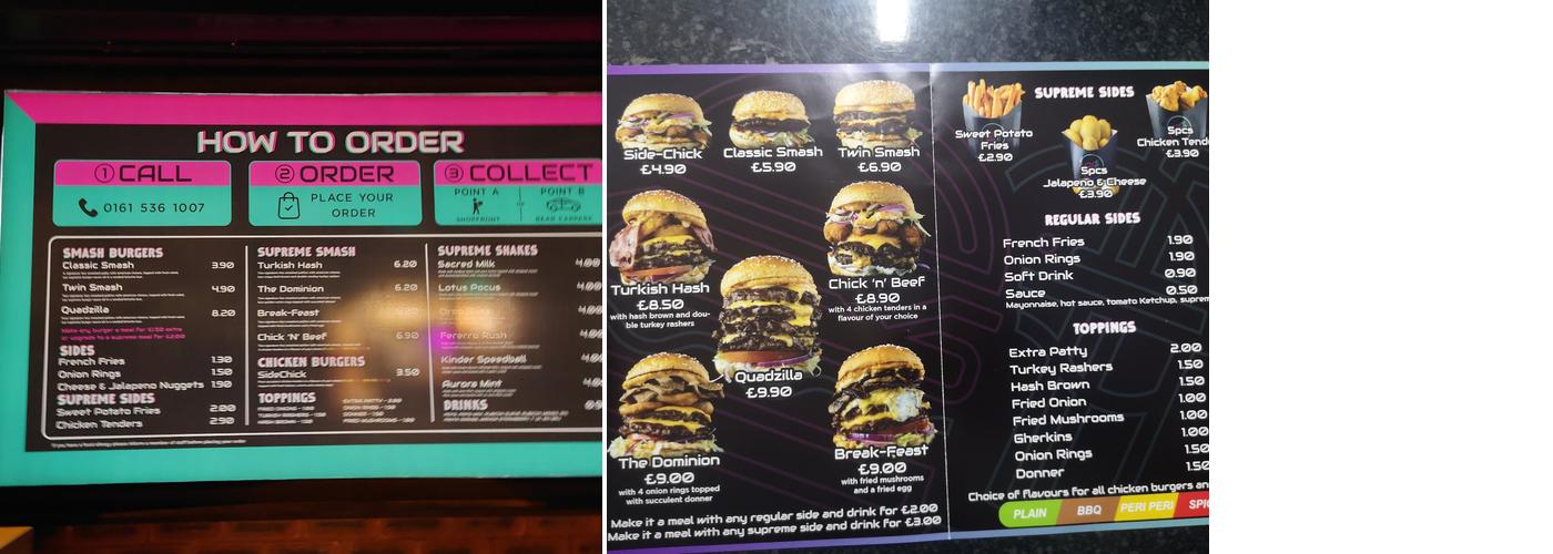 Smash `N` Shake Menu