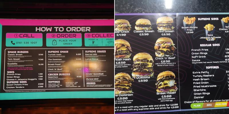 Smash `N` Shake Menu