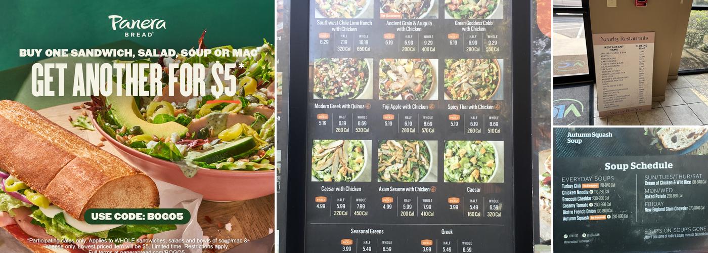 Panera Bread Menu