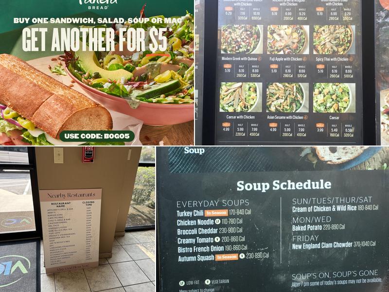 Panera Bread Menu