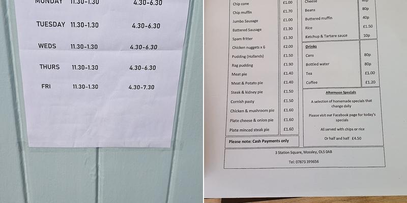 The Railway English Fish & Chips Menu