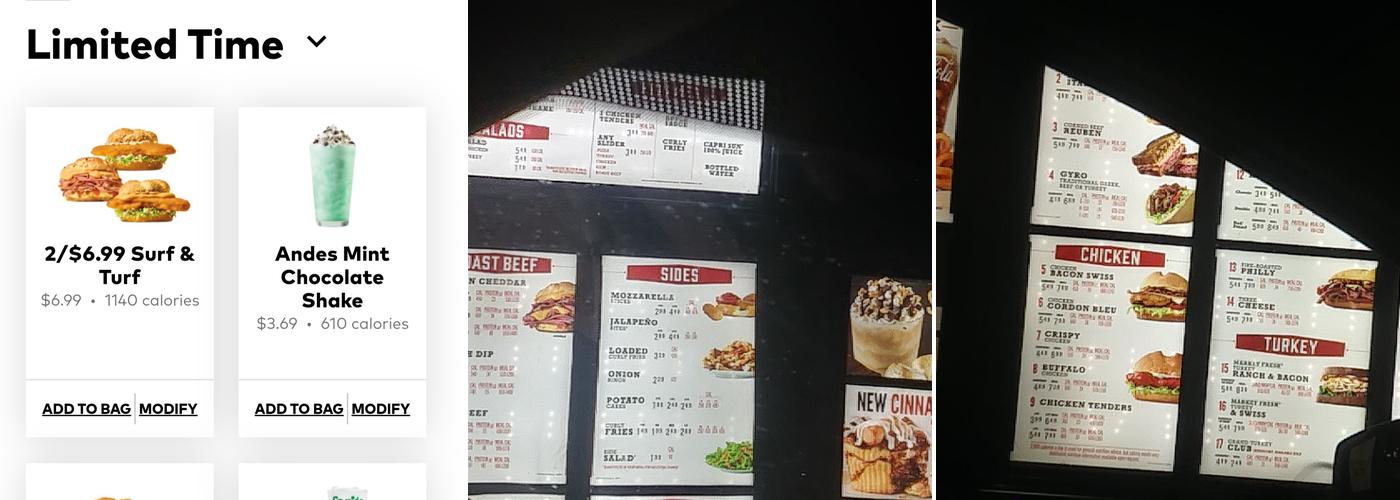Arby's Menu