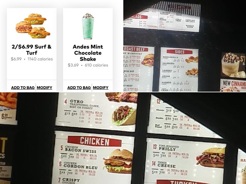 Arby's Menu