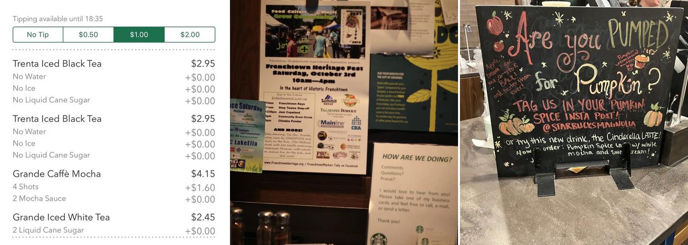 Starbucks Coffee Company Menu