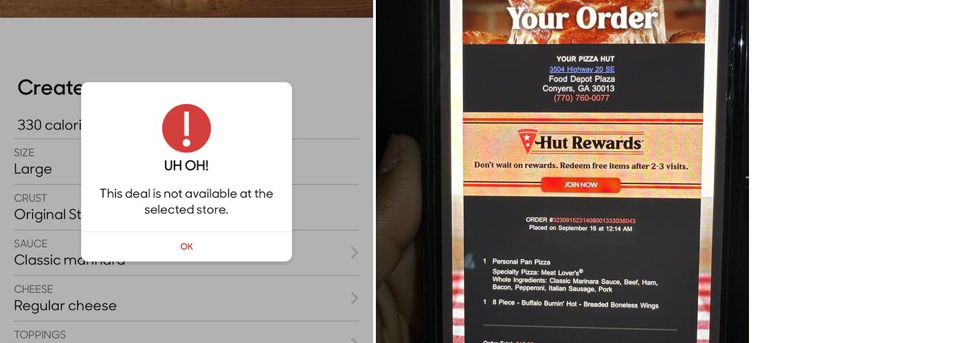 Pizza Hut Menu