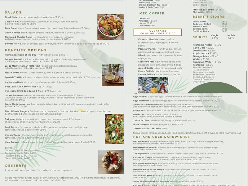 food & thorn bistro Menu