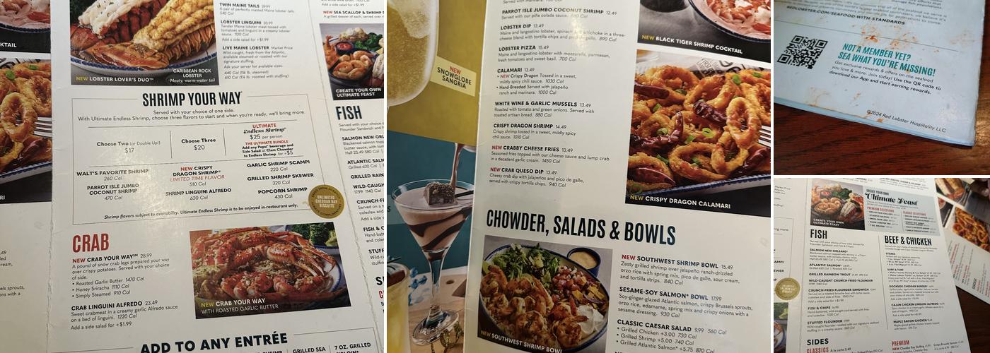 Red Lobster Menu