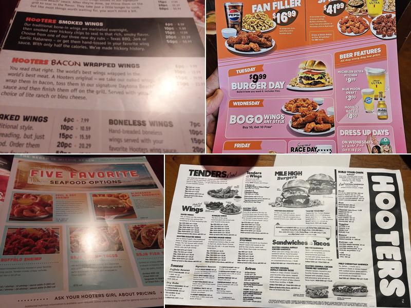 Hooters Menu