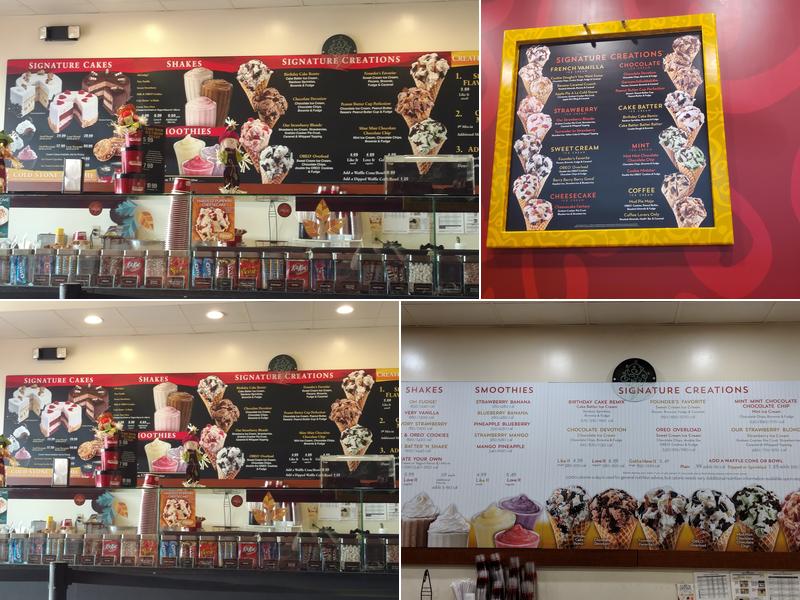 Cold Stone Creamery Menu