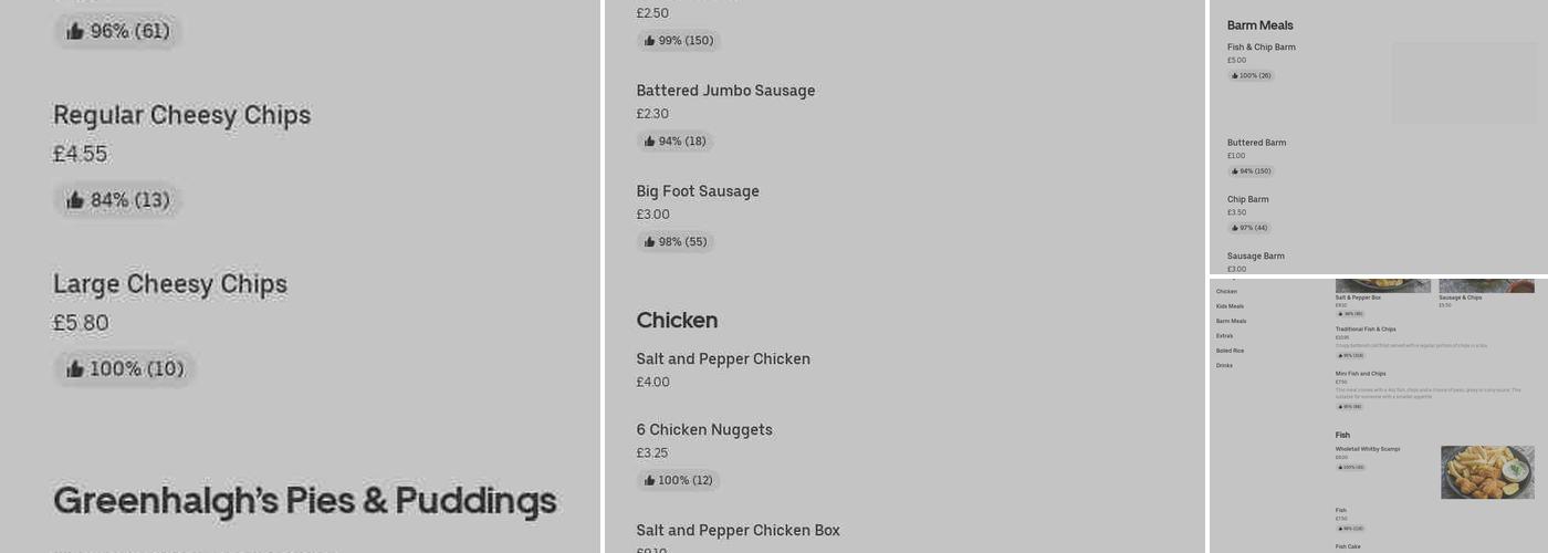 Phillip's Fish & Chips Menu