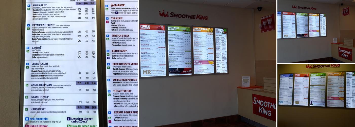 Smoothie King Menu