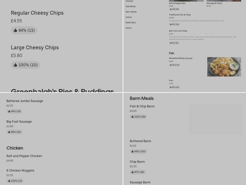 Phillip's Fish & Chips Menu